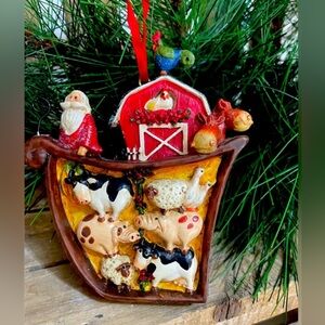 Farmhouse Noah’s Ark Farm Animals Christmas Tree Ornament - NEW!